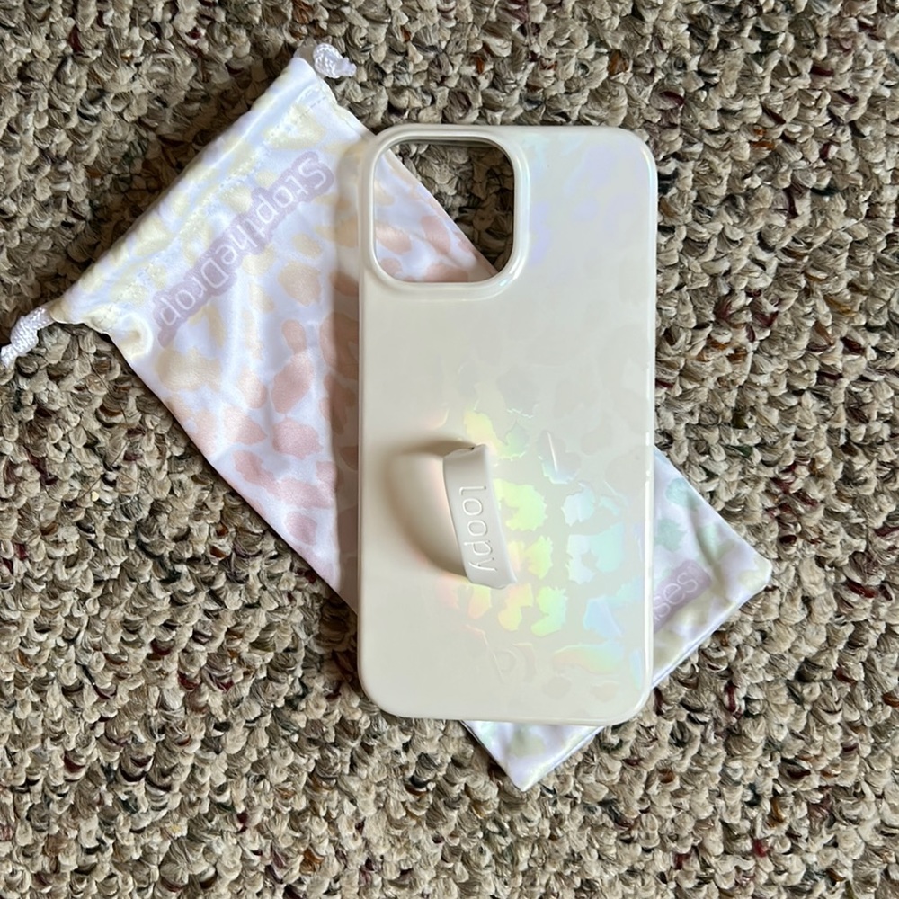 Loopy iPhone 13 Pro Max case in opal leopard